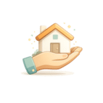 Haus in schützender Hand als Symbol für Hilfe bei Nachlass, Messie-Wohnungen und besonderen Räumungen